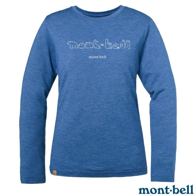 【mont-bell】女 Merino Wool Plus 美麗諾羊毛保暖快乾長袖T恤.上衣/1114618 BL 藍✿30E010